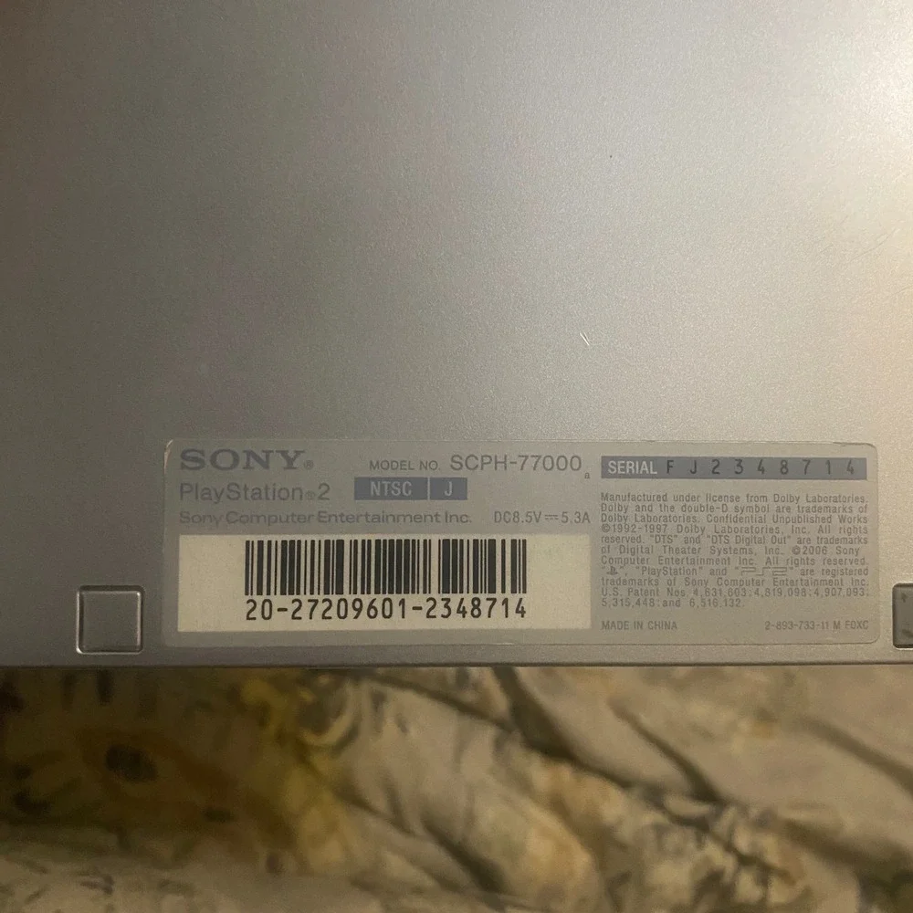 Sony PlayStation 2 PS2 Silver Console Bundle With Controller AC Adapter AV Cable - Picture 9 of 9